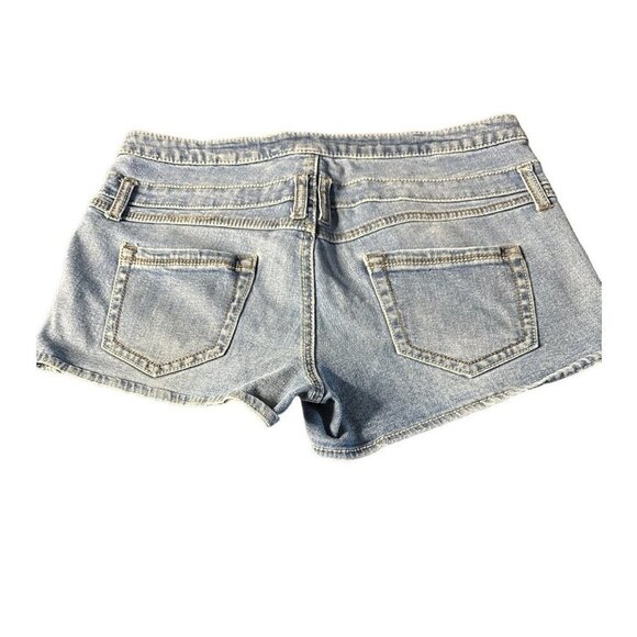 Junior Rewash Medium Blue Denim Short Shorts Size 13 Sku 2470 - Picture 5 of 8